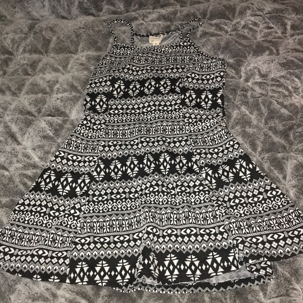 Black and white dress.